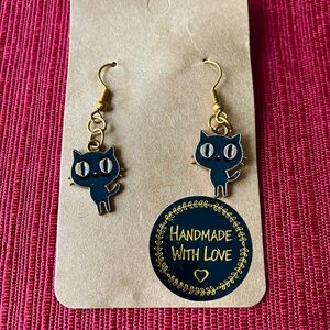 Black Cat Dangle Earrings